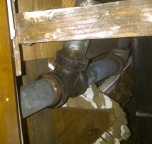Damage from leaking galvanized plumbing