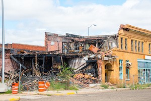 Burned Commercial Building